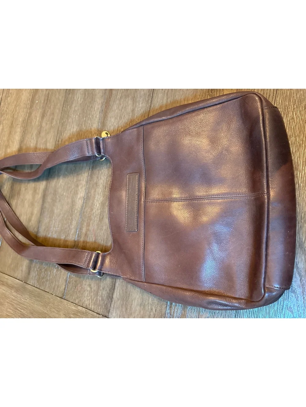 Fossil Brown Leather Shoulder Bag with Front Pockets